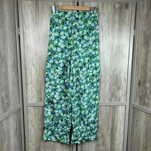 Diane Von Furstenberg Utility Pants Small Jazz Dot Green Cargo